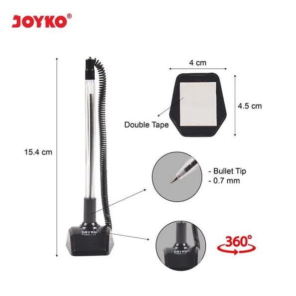 

Pen Stand Joyko PSBP-177 Pulpen Meja 0,7 dan Dapat Diputar 360' Black Ink