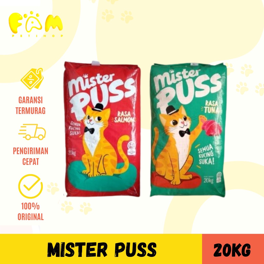 MISTER PUSS SALMON 20KG - MAKANAN kUCING 20KG