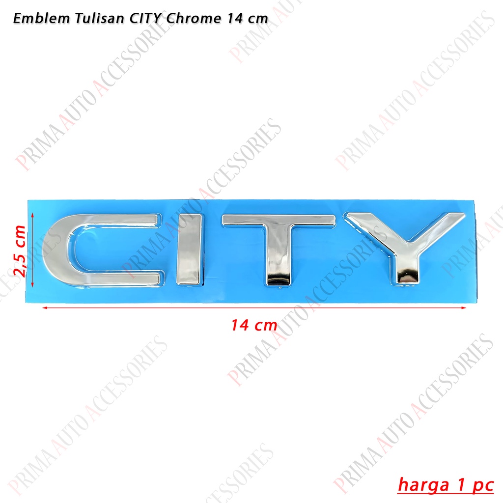 Logo Emblem Mobil CITY Chrome 14 cm (Tulisan)