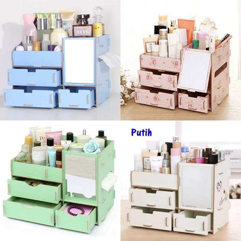 CUCI GUDANG Rak Make Up Multi Fungsi Serbaguna Lemari mini Kosmetik Storage Mini Cosmetic Storage Drawer Rak Kosmetik Mini Cosmetic Storage Mini Kotak Penyimpanan Makeup Oragnizer free bubble untuk packing