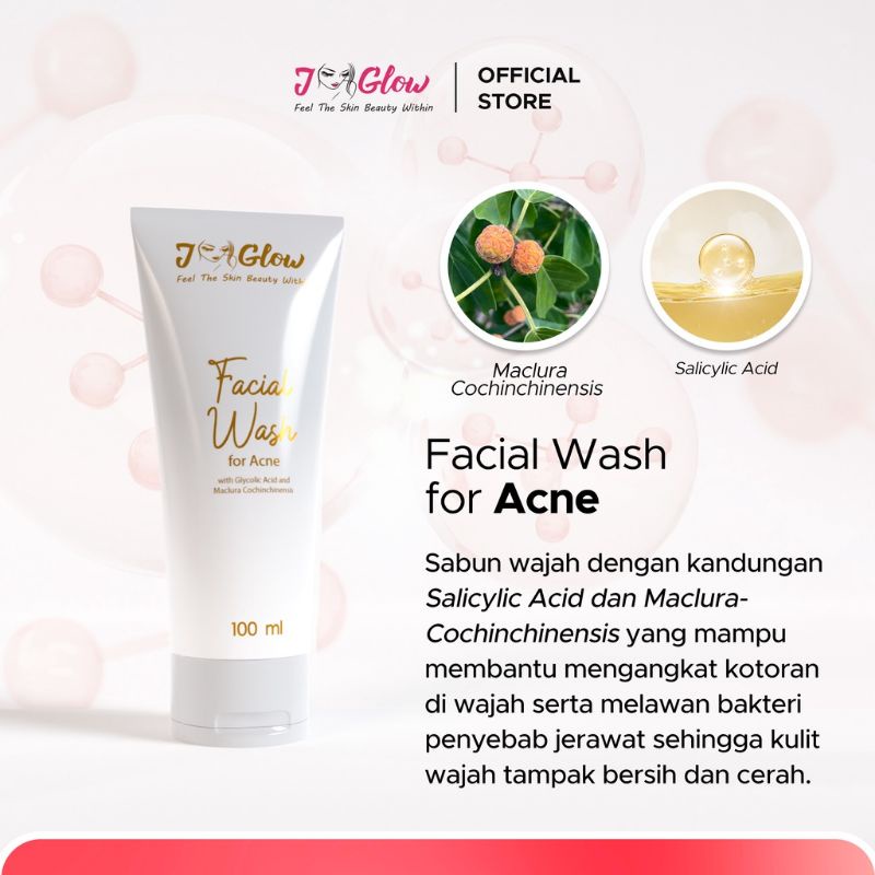 Jglow Skincare Paket Acne Solution Whitening / Rangkaian Skincare Glowing Untuk Perawatan Wajah Berjerawat Ringan Beruntusan Berminyak Bpom