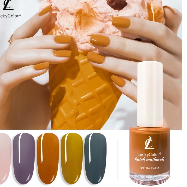 ⅎ LUCKYCOLOR Kutek Halal Kutek Peel Off Cat Kuku Nude Kutek Matte Top Nail Polish New Arrival ♦