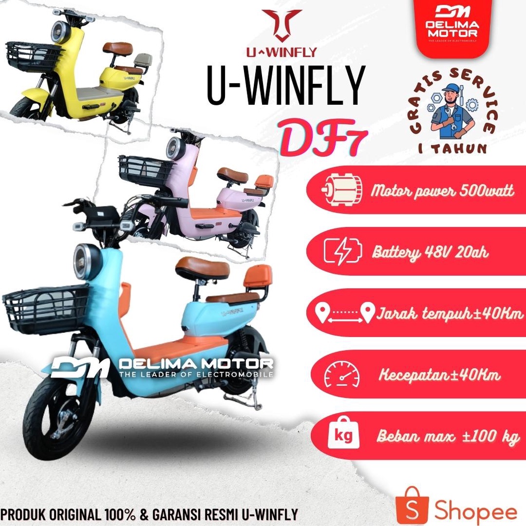 Sepeda Listrik Uwinfly Dragonfly 7 | DF7 | Uwinfly Dragon Fly 7