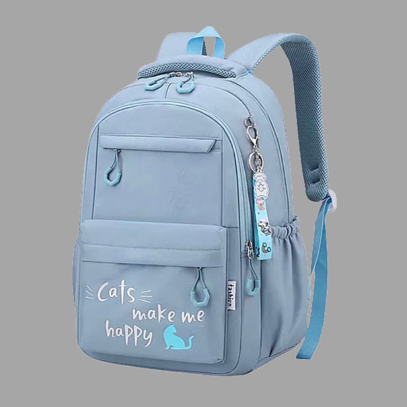 Tas Ransel ''Cats Make Me Happy'' Backpack sekolah Weibo Unisex /Ransel Sekolah Kualiti