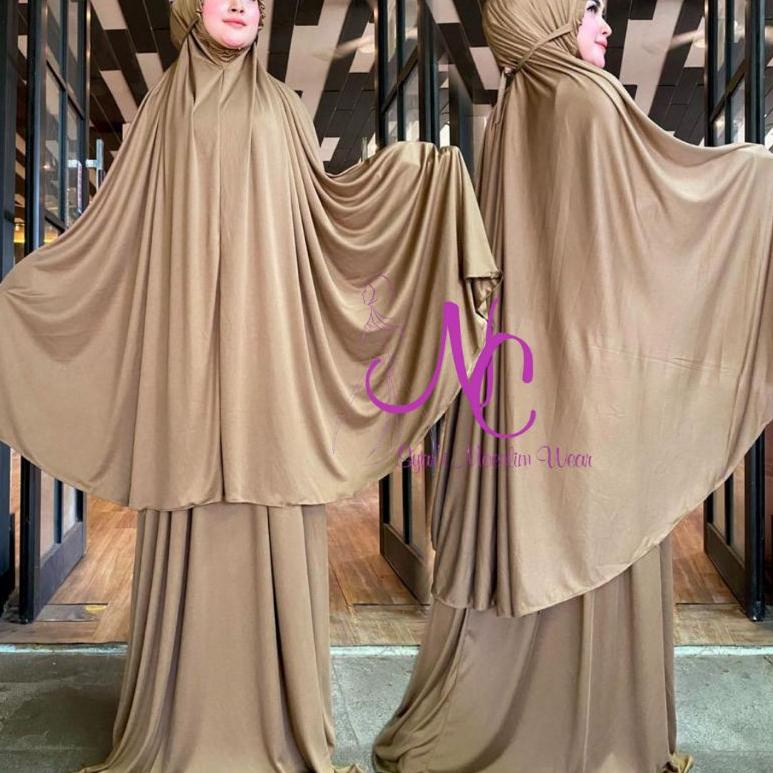 PROMO - Mukena Polos Jumbo Bahan Kaos Jersey Mukenah Bigsize XXXL Model Terbaru Murah "KYB.14Fe23ᵟ"