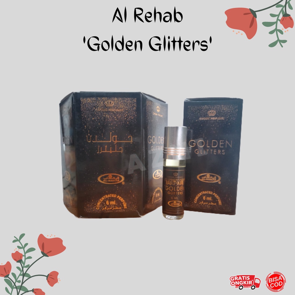 Parfum AL Rehab Golden Glitters ROLL 6ML Saudi Arabia