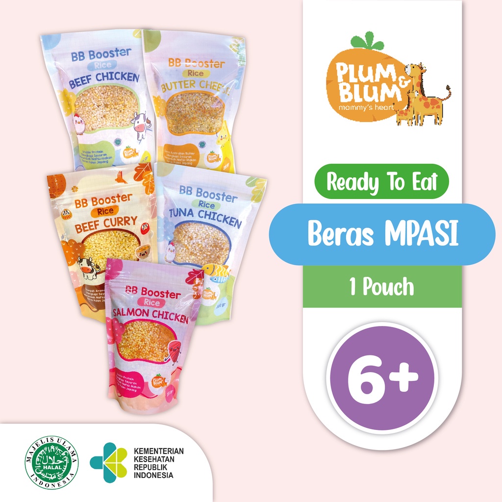 Plum &amp; Blum Rice Beras Mpasi BB Booster 6 Bulan Beef Chicken Tuna Cheese - 200 gram