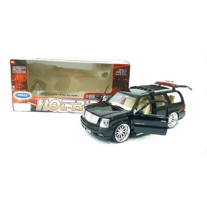 WELLY NEX CADILLAC ESCALADE 2002 HOT RIDER HITAM SKALA 1:24 TERLARIS