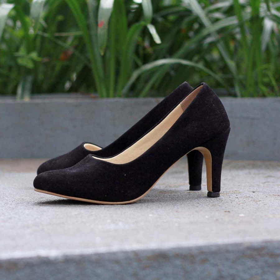 CHRISTY X ZAGIB | Sepatu Wanita Black Formal Heels Pantofel Pesta Kantor Ukuran Besar 40-45 Big Size