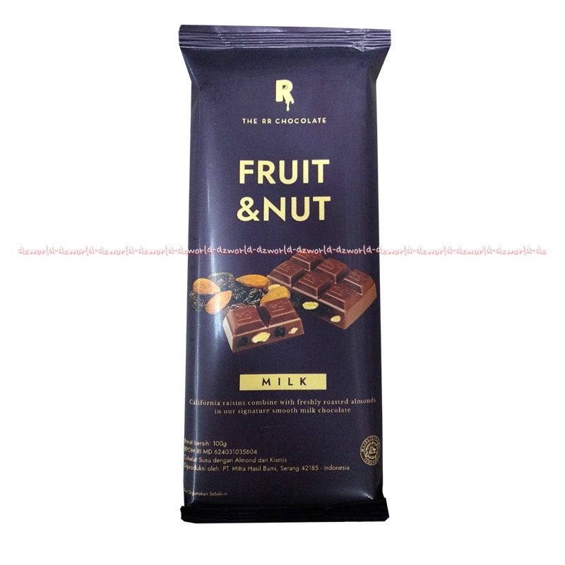 The RR Chocolate 100gr Dark Orange Mix Nuts Dark Roasted Cookies &amp; Cream Fruit Tropical Berry Almond Coklat Kukis Campur Cokelat Milks ER ER Cokolat B