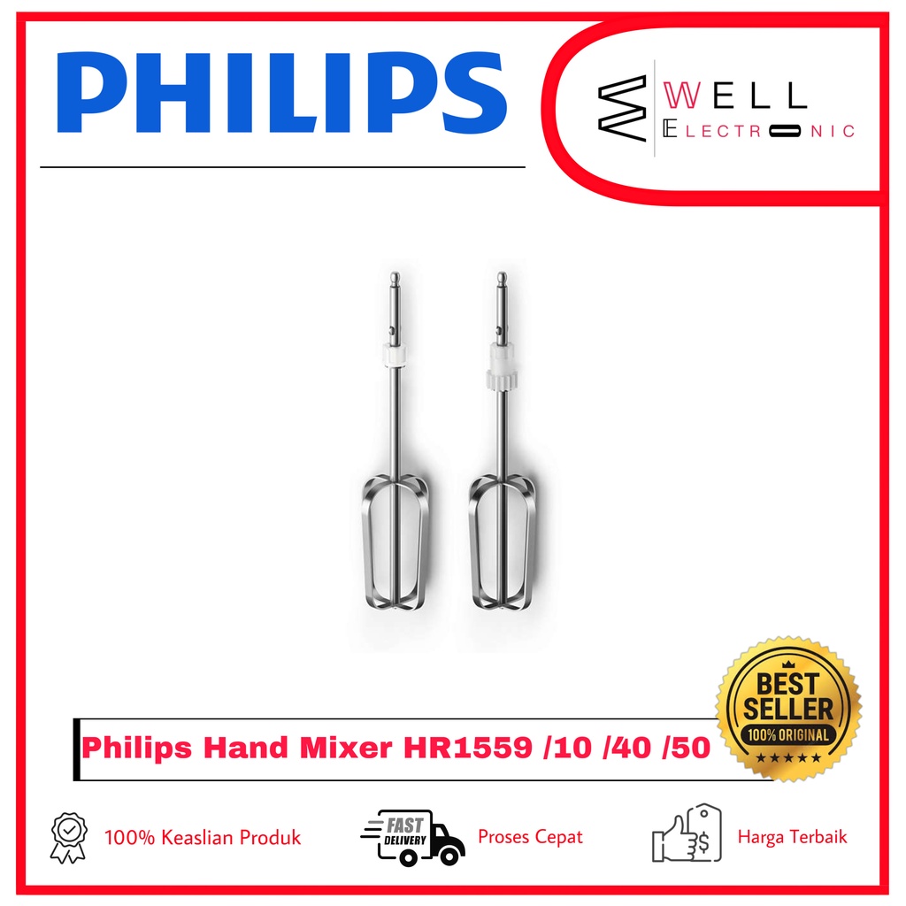 PHILIPS HAND MIXER HR1552/40 HIJAU HR 1552 GARANSI RESMI 2 TAHUN