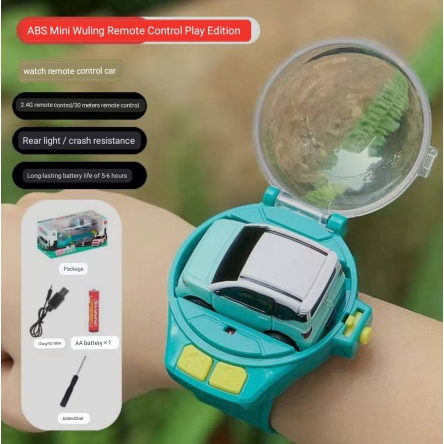 Mobil Remote control jam tangan RC watch wuling mini ev miniatur mini - PINK