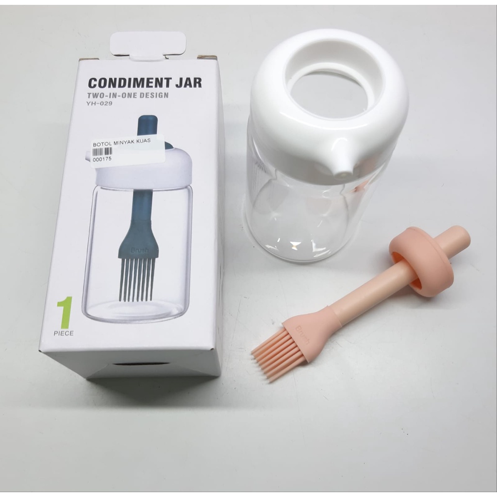 Condiment Jar 2in1 Botol Minyak Kuas YH 029 Botol Kuas Kaca Multifungsi Dengan Kuas