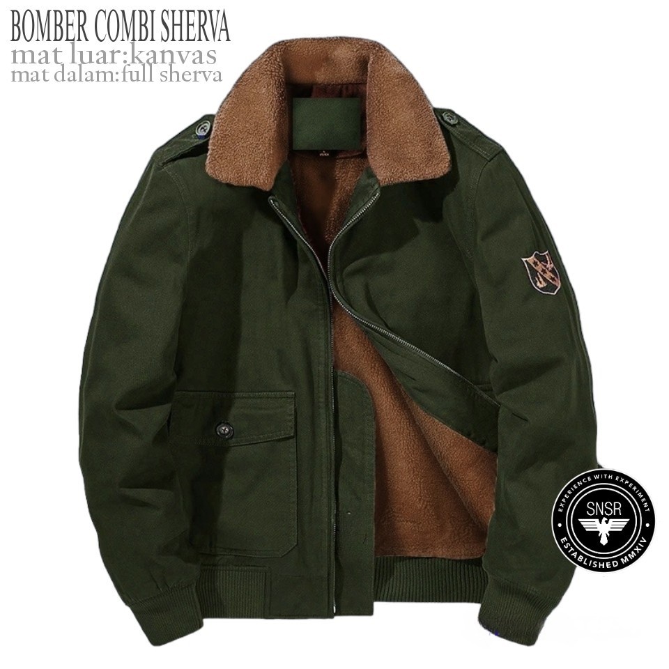 [SIAP KIRIM] Jaket Bomber Combi Sherpa SENSOR Pria Wanita Trucker Jaket Sherpa Bulu Jaket Cowok Tebal Jaket Pilot Premium Terbaru