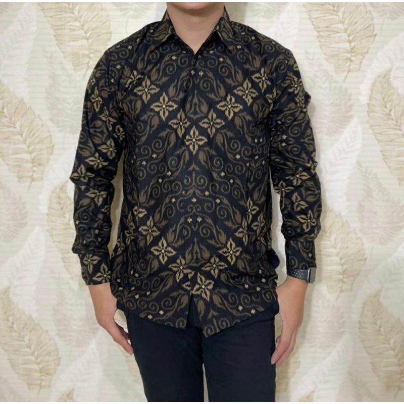 Baju Batik Pria Katun Sragen Yogya Premium Fouring Katun Kemaja Batik Panjang laki-laki Motif Terbaru