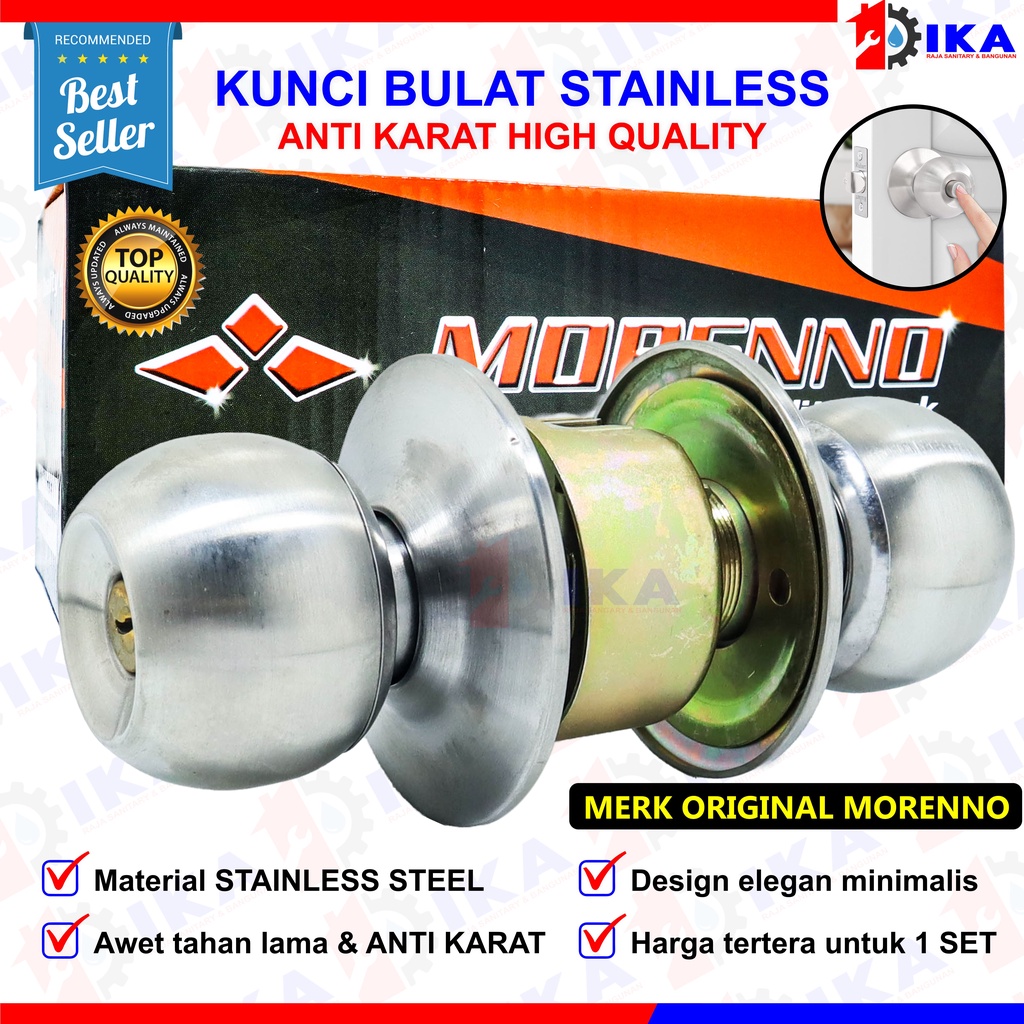 ❤️MURAH!!! ❤️ Handle Kunci Bulat ✌️Gagang Tarikan Pintu Kamar Mandi Toilet WC Putar✌️ Kunci Pintu Kamar Mandi Stainless Steel Handle Bulat Gagang Putar Hendel Handel Toilet WC