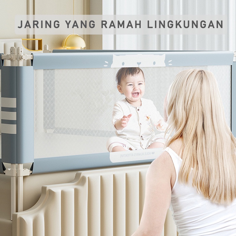 Pagar bayi anti-jatuh pagar pembatas samping tempat tidur anti-jatuh tempat tidur blok anak-anak baffle bayi pagar pembatas tempat tidur