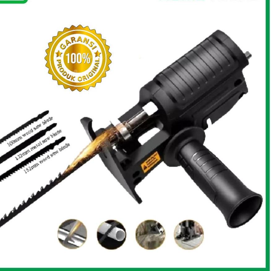 ✹ Adapter reciprocating jigsaw adapter bor ke gergaji tambahan jig saw mesin bor tangan Gergaji Kone