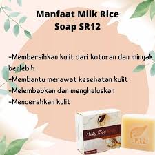 SABUN BERAS SUSU HERBAL SR12 BERBPOM / SABUN WAJAH MENCERAHKAN / MILKY RICE SOAP / KULIT KOMBINASI