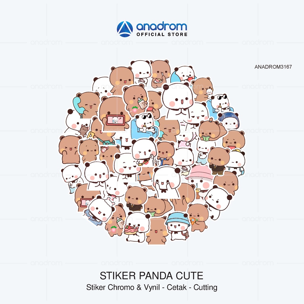 Stiker Panda Gemoy | Stiker Panda Cute 1 PACK isi 40PCS | ANADROM 3167