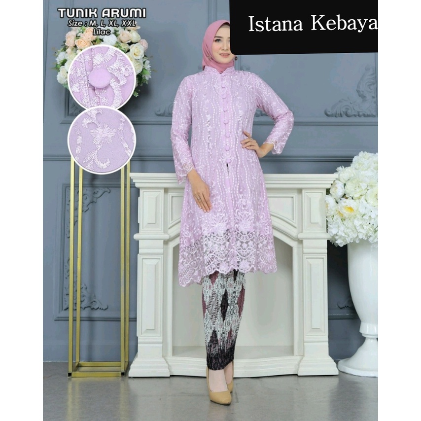 Ready Set Tunik Kancing depan Modern by Istana Kebaya//Kebaya Terbaru//Baju Kebaya/Kebaya Termurah/Kebaya Pesta Terbaru/baju kebaya/pakaian wanita//pakaian tradisional/set kebaya