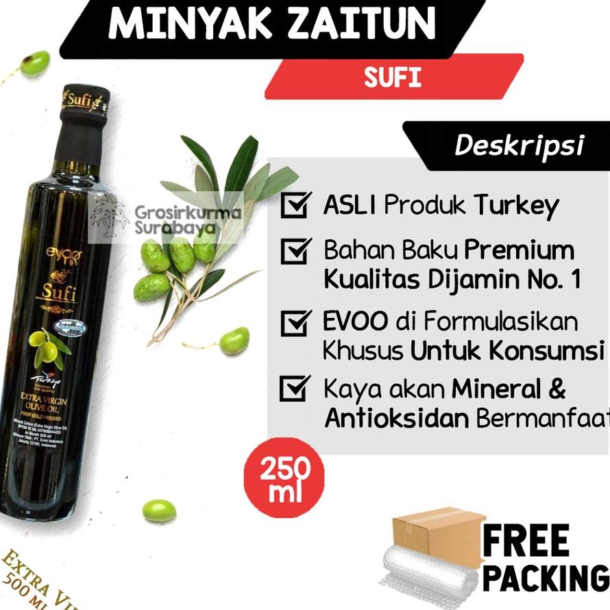 ➴ Minyak Zaitun SUFI 250ml Asli Turki EVOO Untuk Konsumsi Extra Virgin Untuk Anak Bayi Casa di Oliva ➱