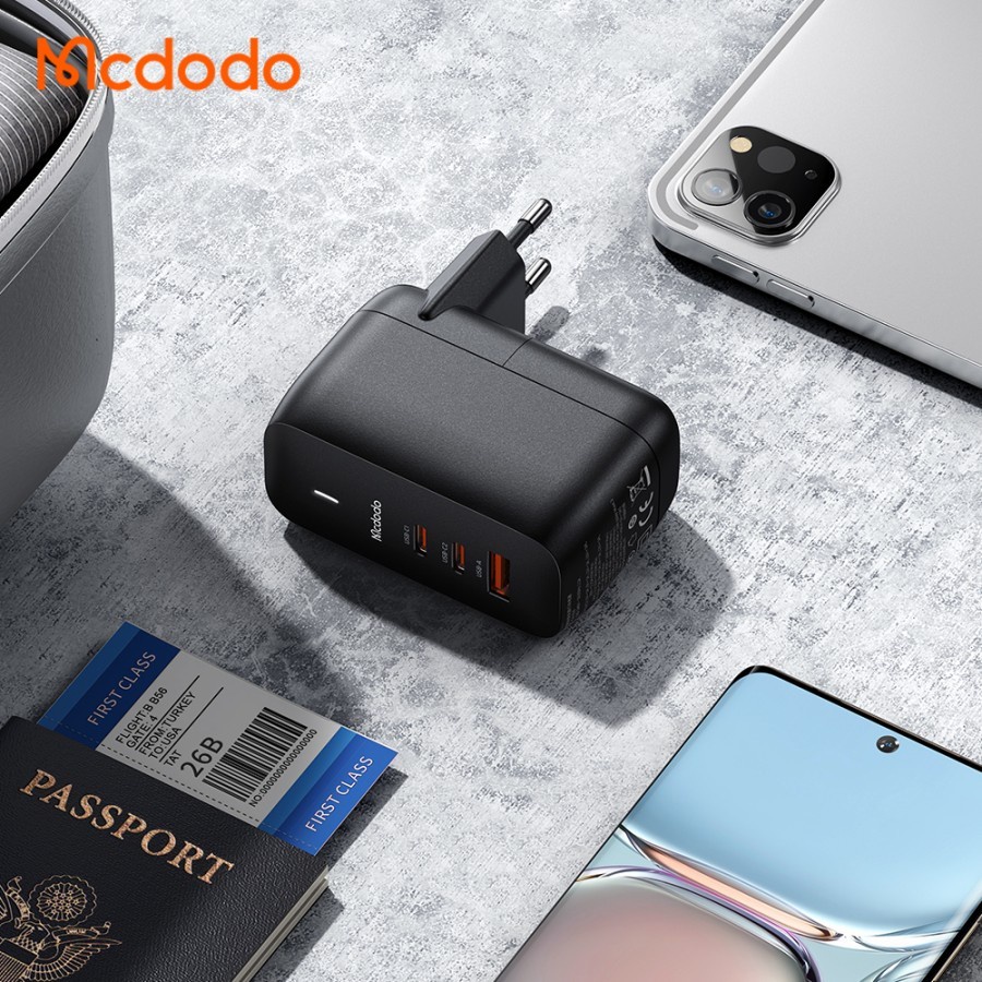 MCDODO CH-0291 Adaptor Charger GAN 3.0 FAST Charging 65W USB + DUAL PD