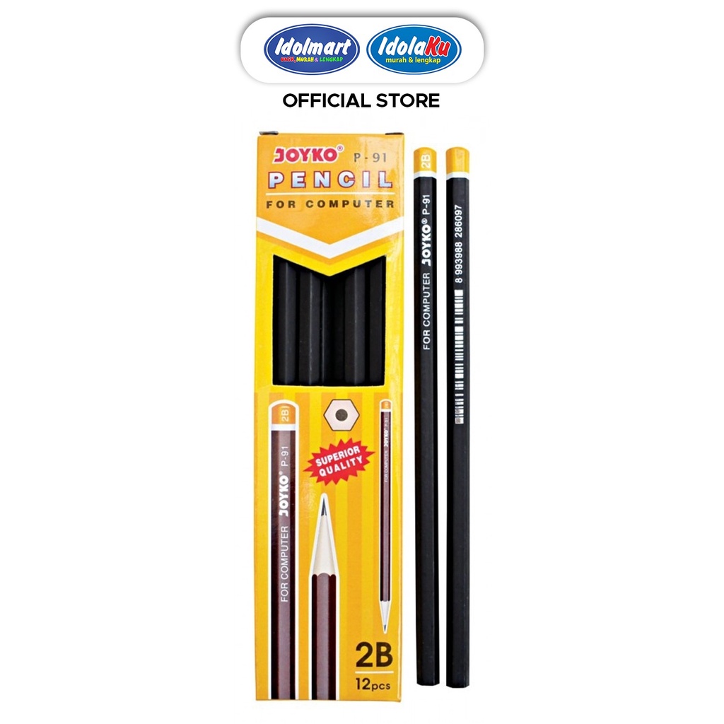 IDOLMART Pencil / Pensil Joyko P-91 / 2B / 1 BOX 12 PCS / 1 lusin isi 12 Idolmart Surabaya