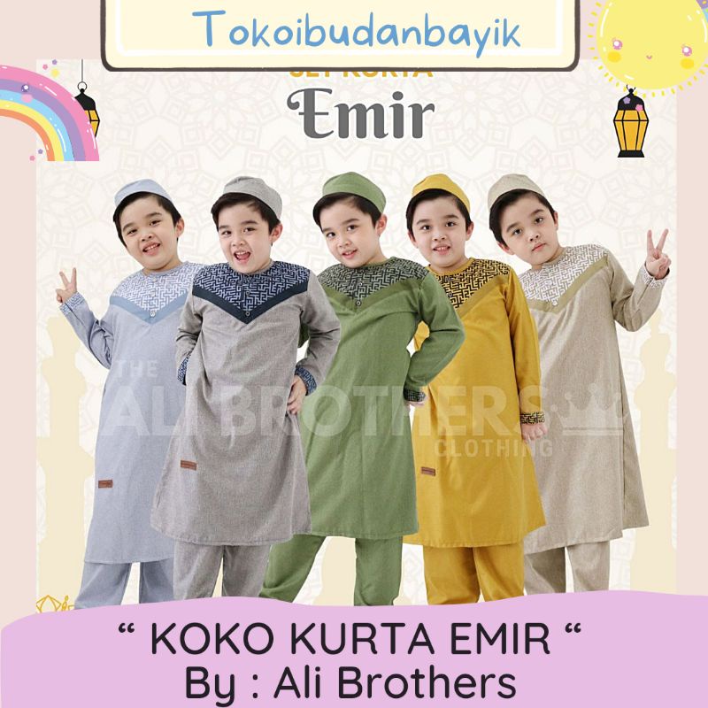 Koko Kurta Emir by Ali Brothers 4-11Thn Original set plus pecinya