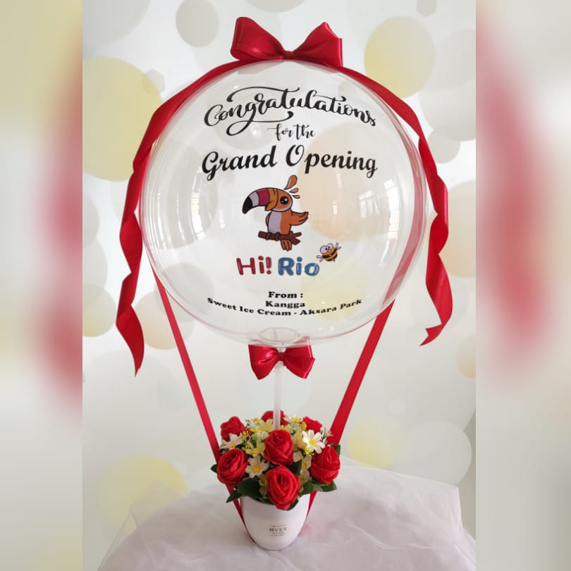 Bloom box balloon grand opening wisuda buket balon bunga - M02