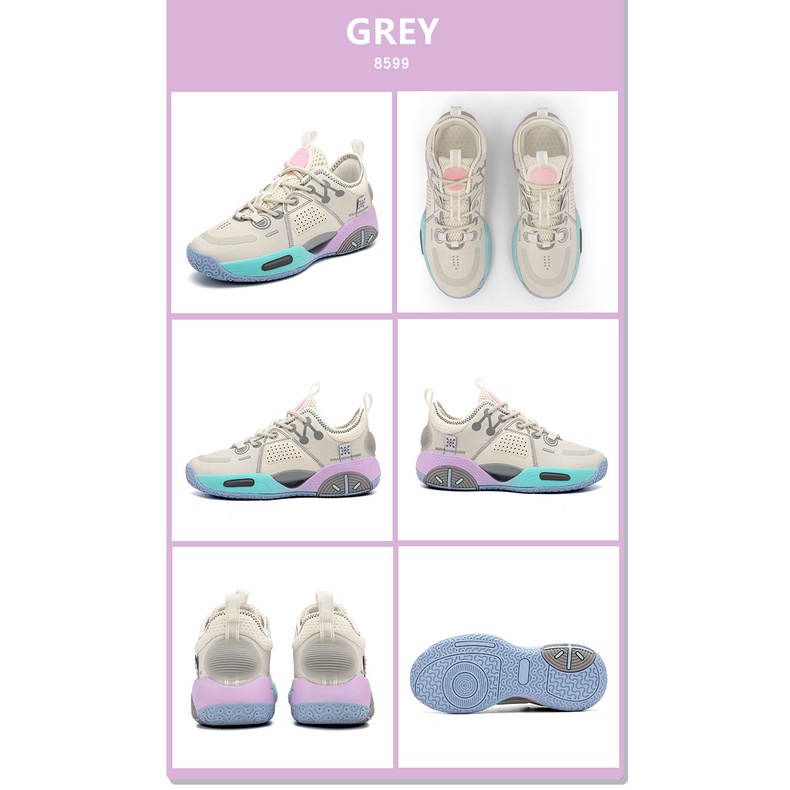 Sepatu Basket Sport Olahraga Pria Wanita Fashion #8599 Grey - 40