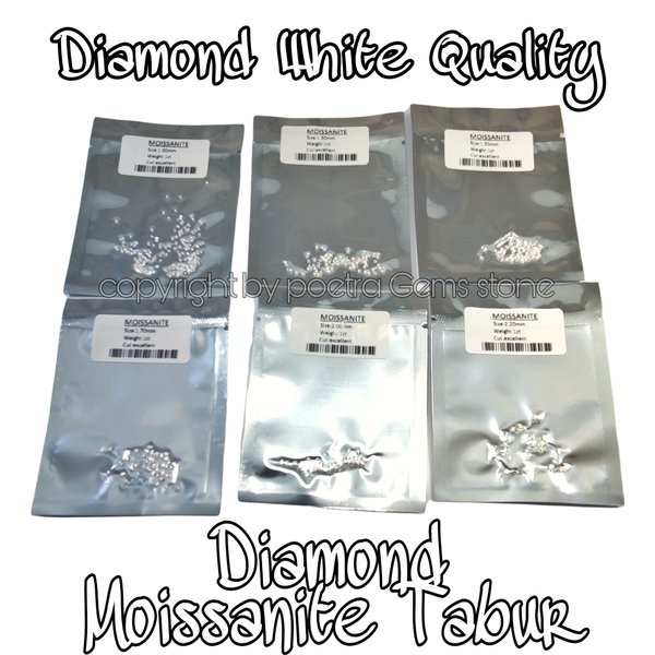 Batu Cincin Berlian Tabur Moissanite Round Harga Untuk Per Paket & Butir Colour White DE VVS1 Diamon