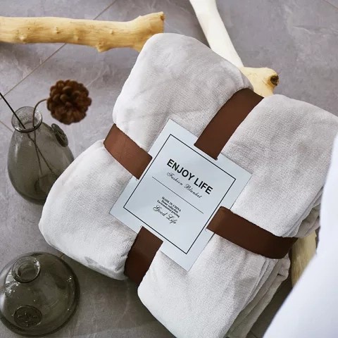 Selimut Selimut Bulu Tebal Polos warna 160*200 - Putih / white(N7Y6) Selimut Anak Selimut Super Soft