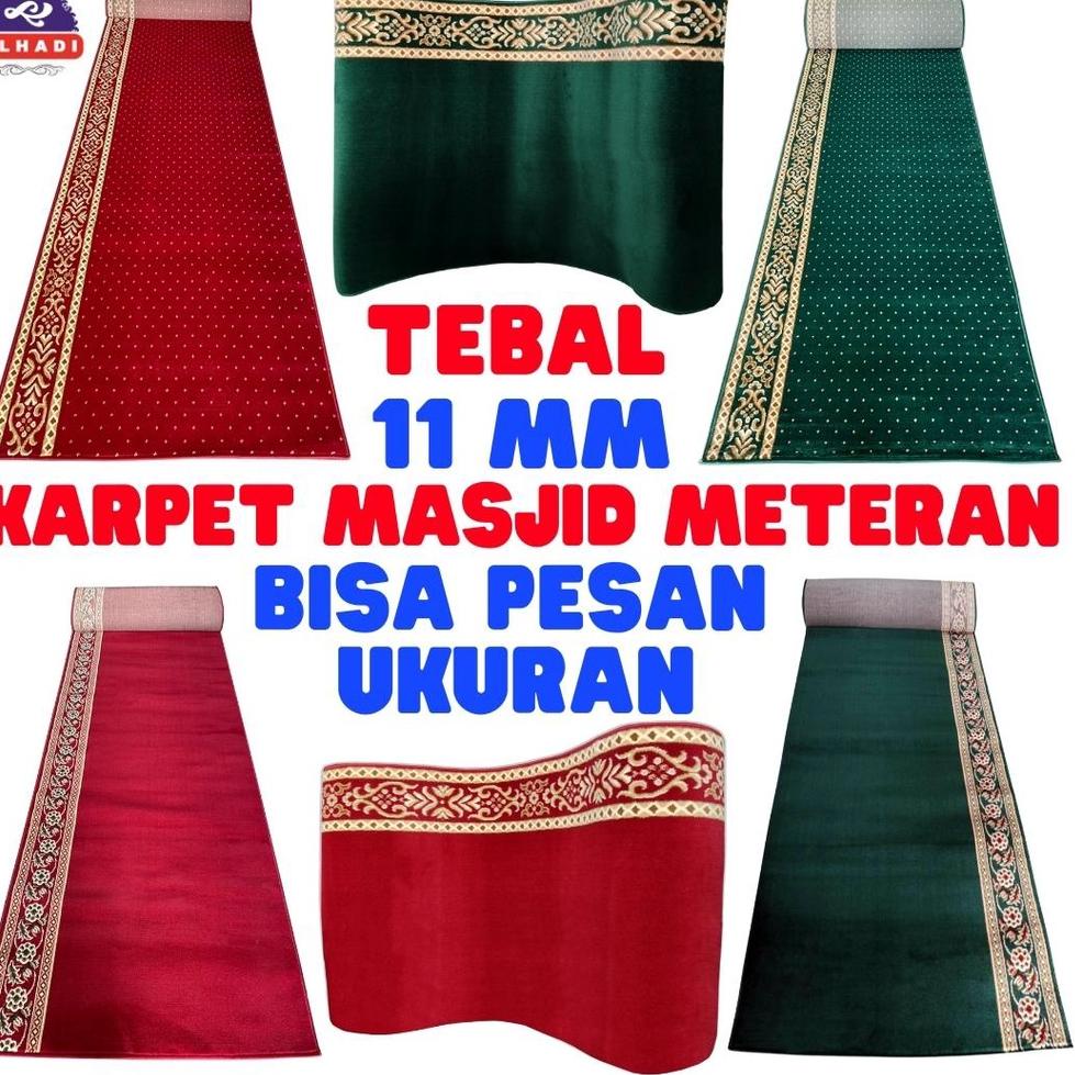 TERBAIK Alhadi Karpet Masjid MIRGRA DYNABEL METERAN Ukuran 100 x 120cm Sajadah Mushola Tebal 11mm Be