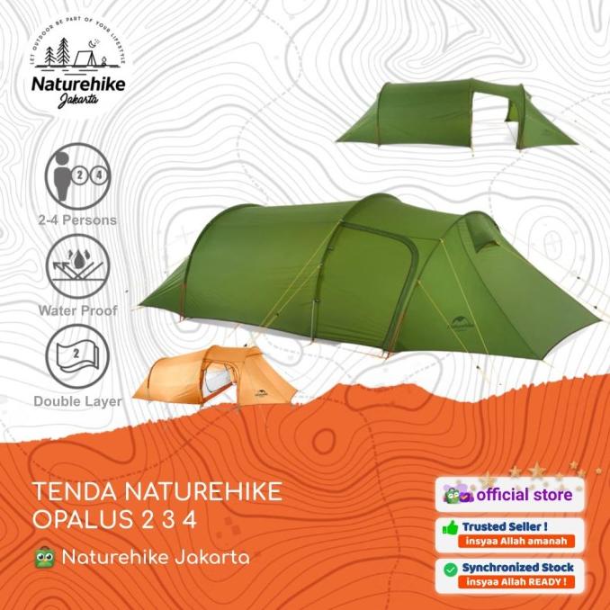 TENDA NATUREHIKE OPALUS KAPASITAS 2 3 4 ORANG CAMPING DOME ULTRALIGHT