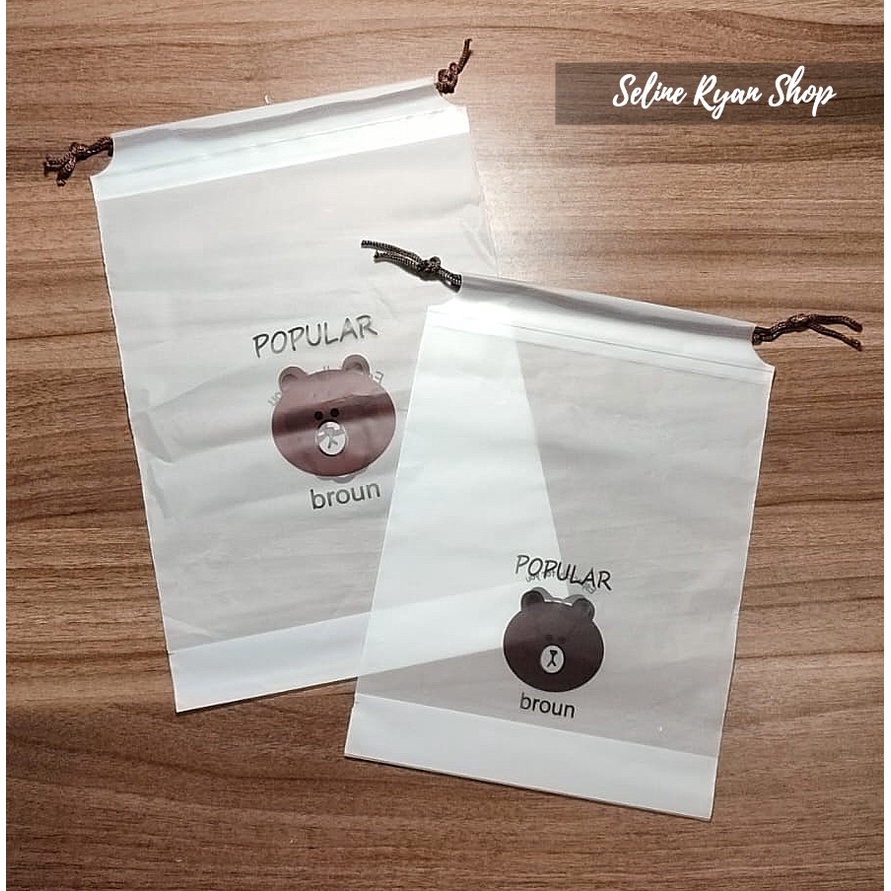 Tas Serut Plastik /Tas Serut Tempat Penyimpanan Alat Make Up Mandi Waterproof Anti Air