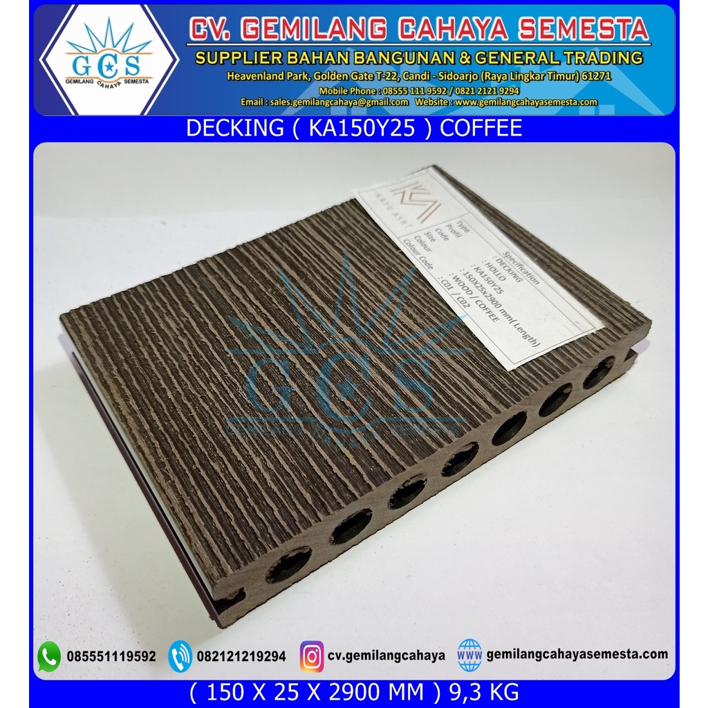KA150Y25 - Decking WPC / Lantai WPC / Lantai Kolam Renang