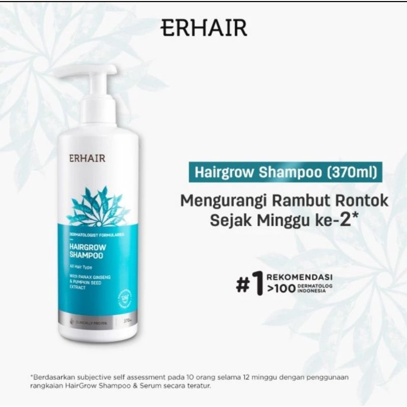 ERHAIR Hairgrow Shampoo-370ml Shampo Anti Rambut Rontok Shampo Rambut Lebat