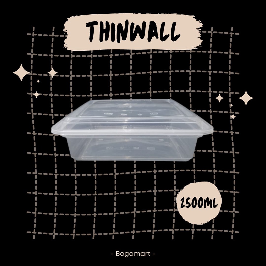 Thinwall DM Square 2500ml / Food Container / Packaging Makanan / Thinwall Kotak