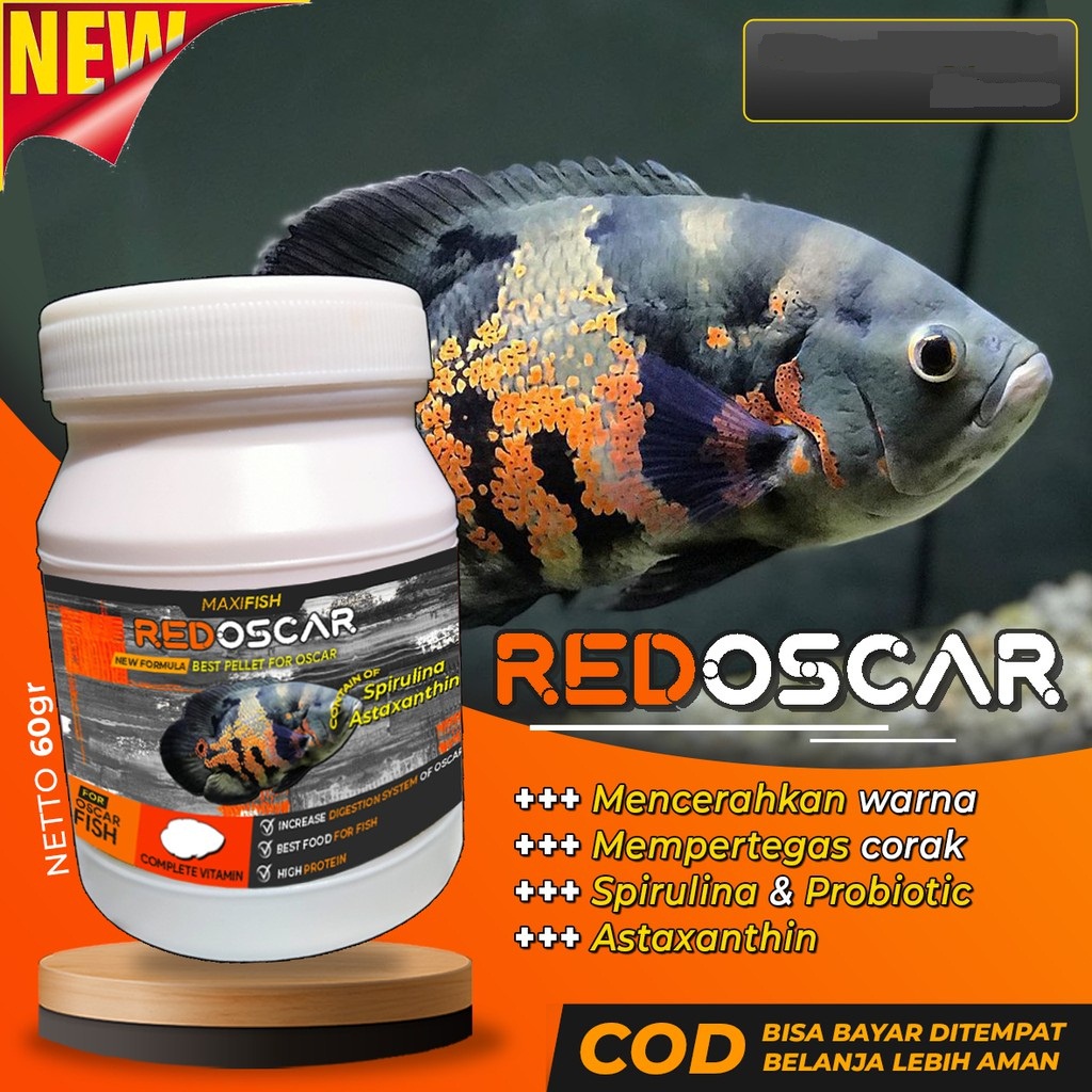 Flash.acc Pakan Ikan Oscar Pelet Makanan Oscar Premium Oscar Tiger Albino Batik