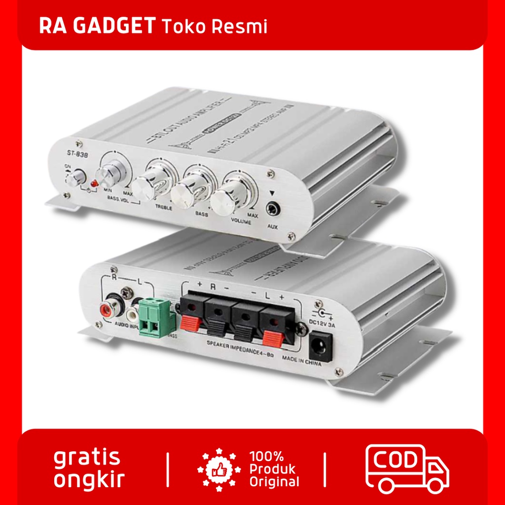 HiFi Stereo Amplifier Treble Bass Booster / Ampli Amplifier Audio Speaker Subwoofer Home Theater Ste