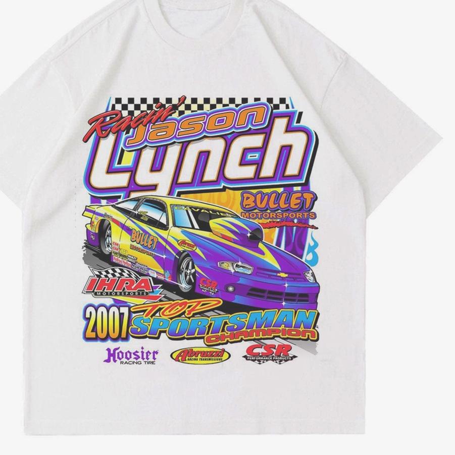 ☆ KAOS VINTAGE NASCAR RUMBLE WHITE | T-SHIRT RACING CAR | KAOS MOBIL BALAP NASCAR ✮