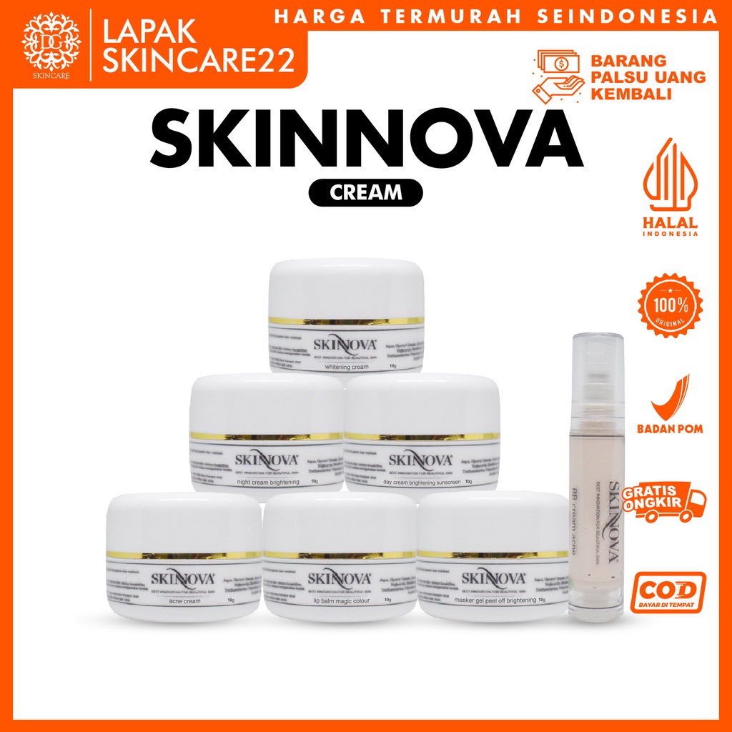 SKINNOVA Cream Series All Varian 10gr / Day Cream Brightening / Night Cream Brightening / BB Cream A