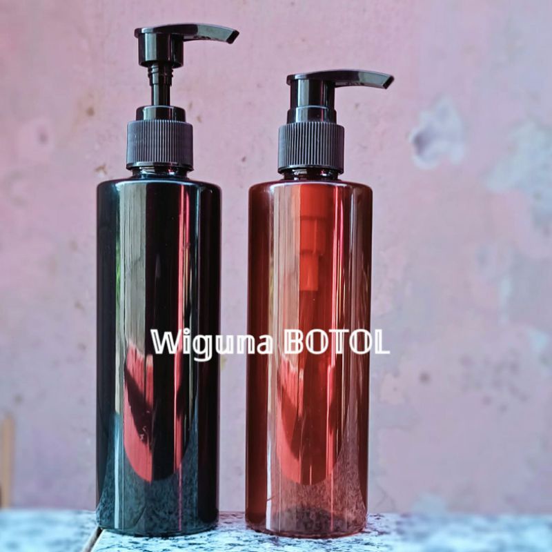 Botol Pump 250ml RF / Botol PET 250ml Model RF Tutup Pump Lotion Hitam