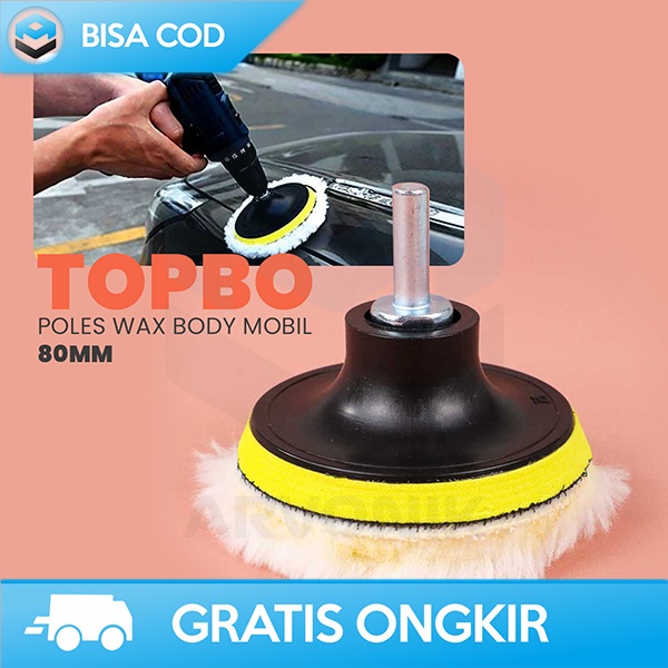 ALAT POLES WAX BODY MOBIL HALUS LEMBUT POLISHER PAD 8CM WOL SINTETIS