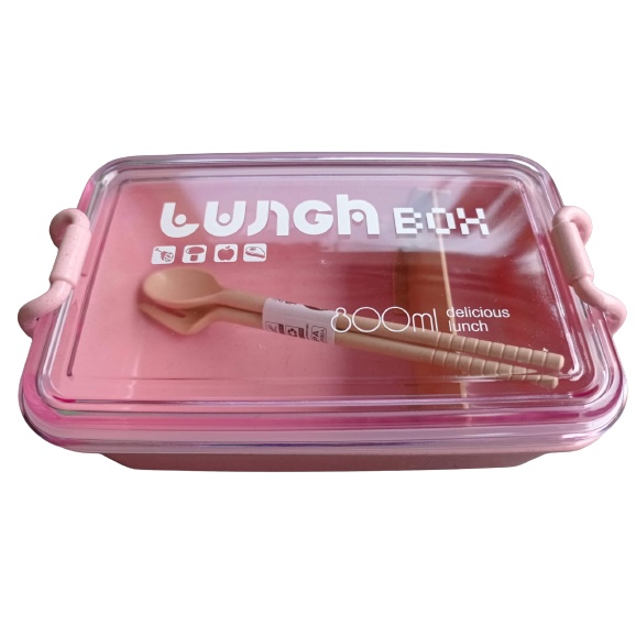 Lunch Box Tempat Kotak Thermos Makan BPA Free Set Sendok Garpu Sekat Persegi Anti Bocor