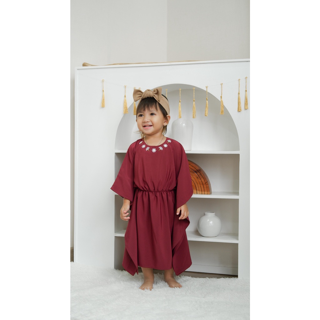 [RAMADHAN CLEARANCE SALE] Nice Kids - Flower Kaftan Dress Bunga Terusan Anak Perempuan (Pakaian Muslim Anak 1-4 Tahun)