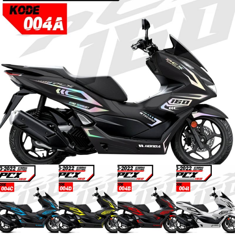 STRIPING STIKER CUTTING BODY HONDA PCX 160 HOLOGRAM GOLD STICKER PCX NEW LIS STIKER PCX160