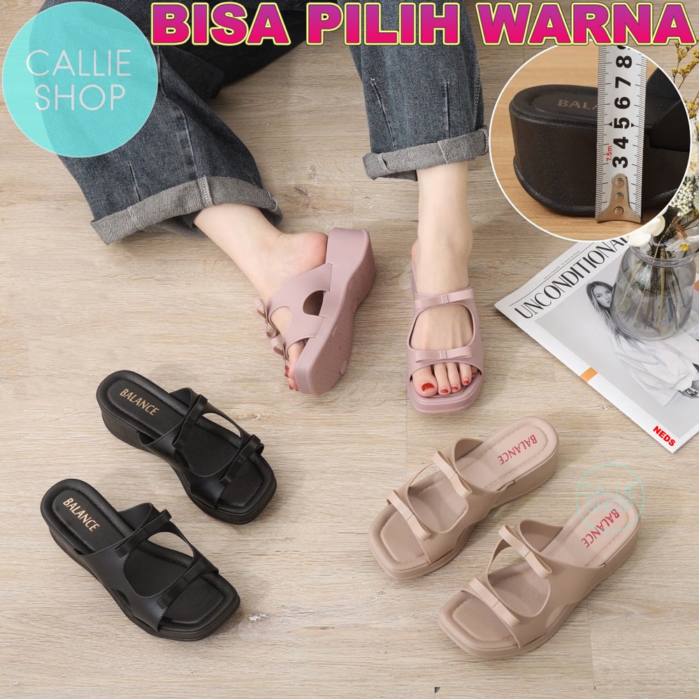 Sandal Wedges 5 cm Tali Simpul 2212-26 WGTLSPUL Tali Pita 2212-24 WG2PT Jelly Cantik Elegan Jelly