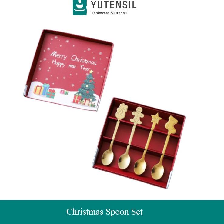Ω Yutensil Kado Natal Christmas Hampers Giftbox / Sendok Teh Kopi Set / Spoon ✻